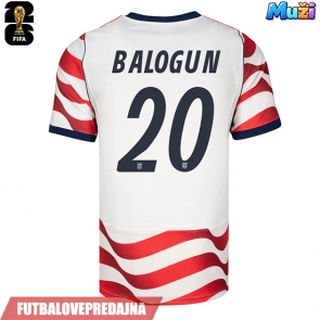 Lacne Muži Futbalové dres Spojené štáty Folarin Balogun #20 MS 2026 Krátky Rukáv - Domáci